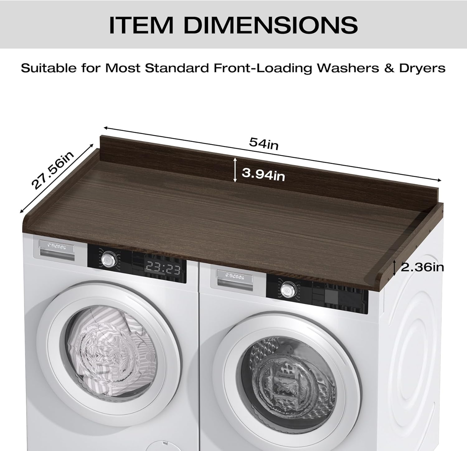 Washer Dryer Countertop, Washer Dryer Topper, Solid Wood Washers and Dryers Countertop, 54
