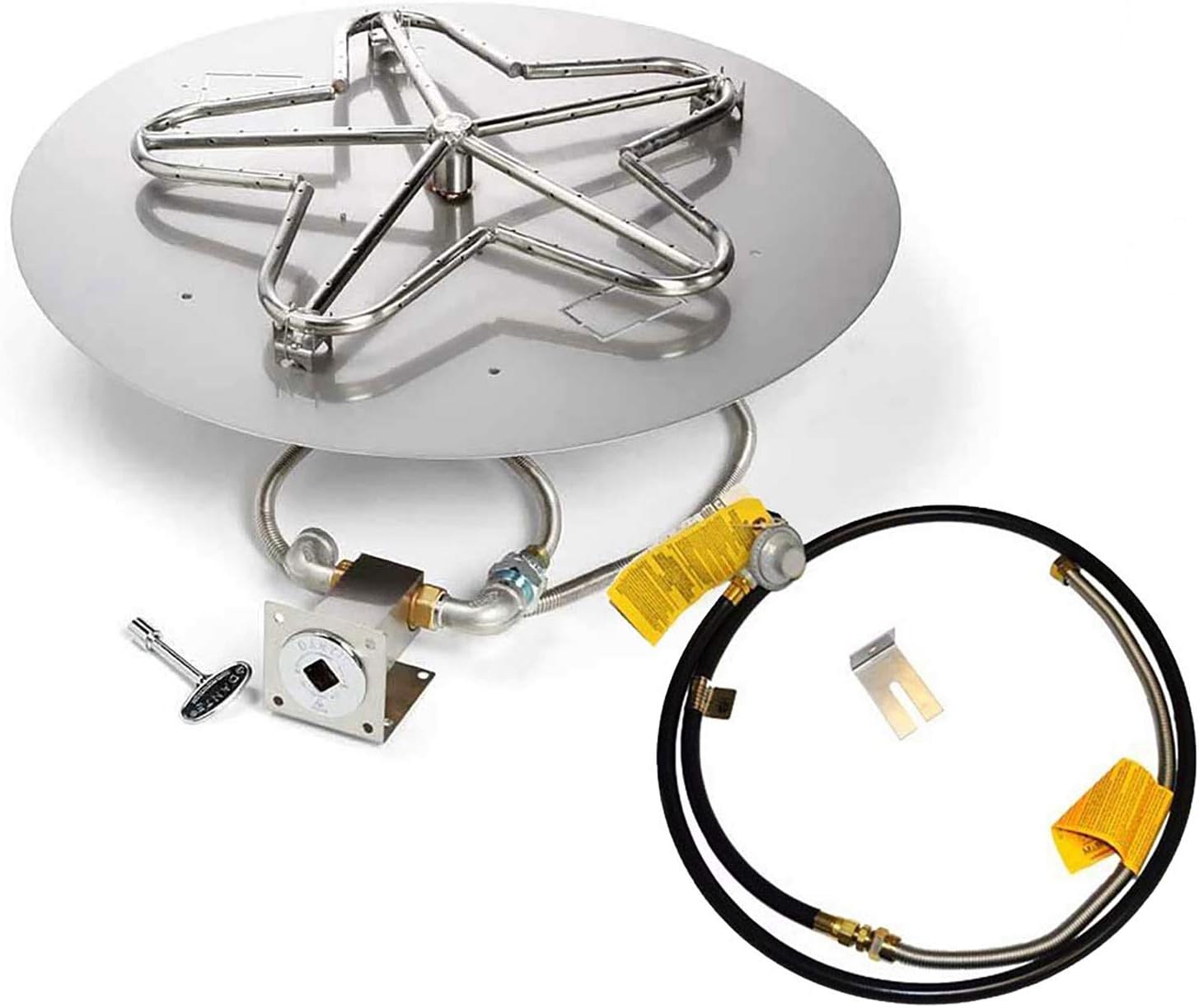 HPC Fire Match Light Gas Fire Pit Kit (TOR-PENTA30MLFPK-FLEX-LP-ST), 30