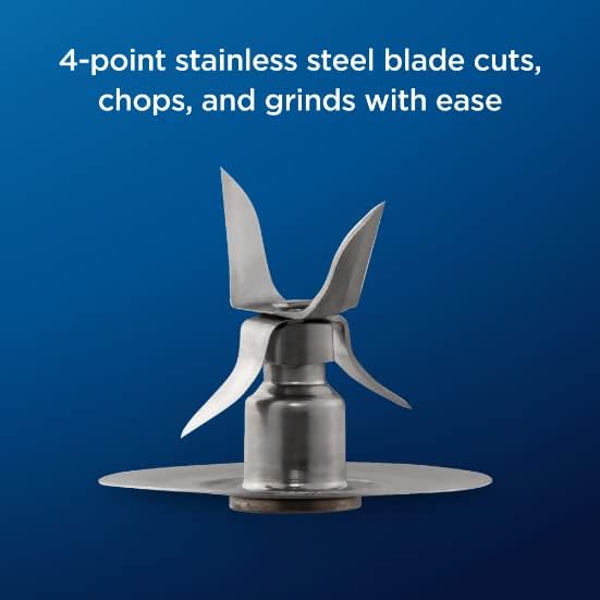 Glass Jar Blender 6-Cup Easy-to-Use, Food Chopper and Ice Crush | Smoothie Blender & 5-speed functionality, White