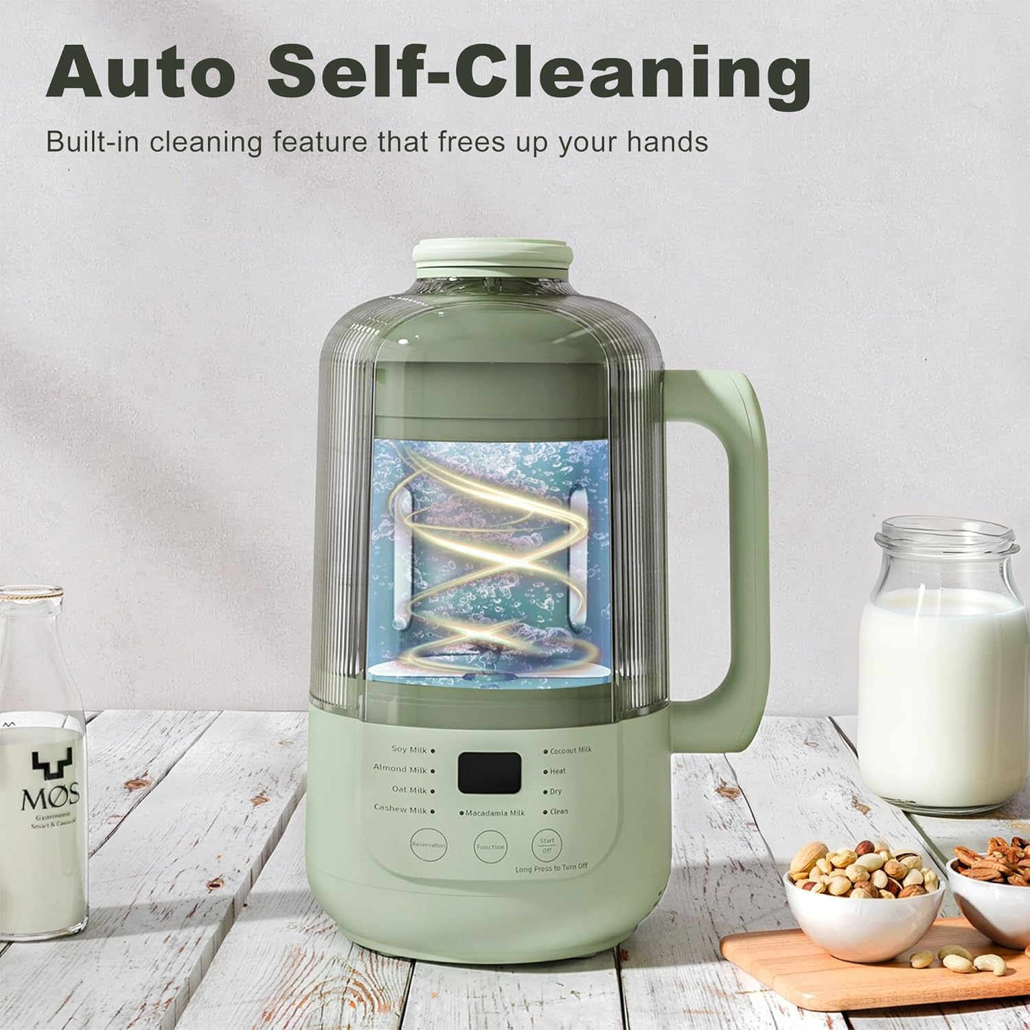 40oz Nut Milk Maker Blender, 9 in 1 Nut Milk Maker Machine for Soy Almond Oat Plant-Based and Non-Dairy Milk, Automatic Soy Milk Maker with Low Noise/3-minute Cold Press/Delay Start/Auto Clean