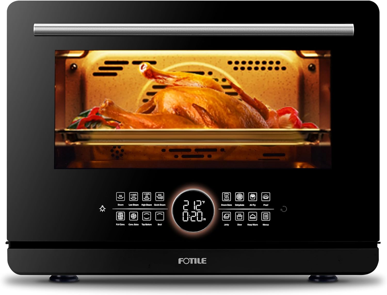FOTILE HYZK32-E3-B ChefCubii 1.1 cu. ft. 4-in-1 Combi-Steam Oven with Steam-Bake, Air Fry, Convection, Dehydrator Functions, and 50 Preset Menus, Black