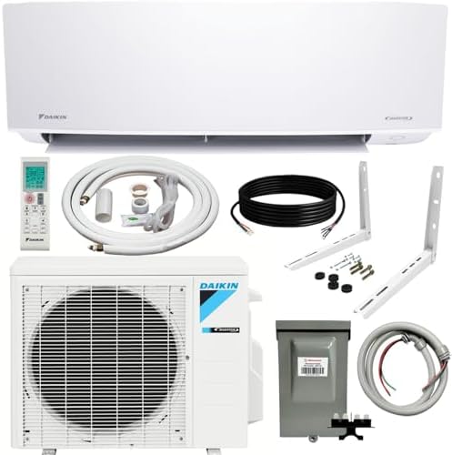 Daikin 24,000 Btu 18 SEER2 Ductless Mini-Split Wall Mount Heat Pump Air Conditioner - R32 w/ 15' Installation Kit, 1/2 Whip, 30A Disconnect, and Wall Bracket