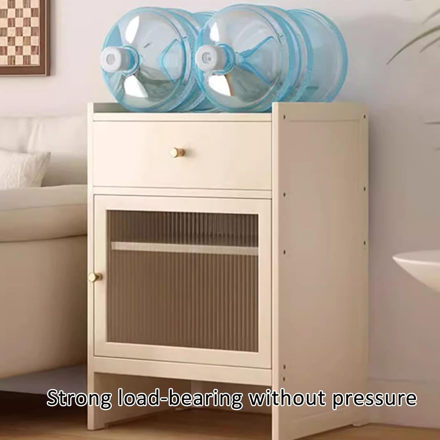 Vacuum Cabinet Storage, Robot Cleaner Storage Rack Furniture to Hide Robot Vacuum for Living Room, Bedroom, Side Table, Easy to Clean(Natural)