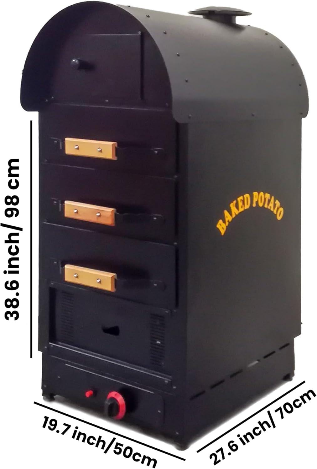 Gas Baked Potato Oven 3 Drawer | Professional Kumpir Oven for Restaurants & Catering | LPG/NG Compatible | Stainless Steel Body with Piezo Ignition & Gas Safety System | CE Certified