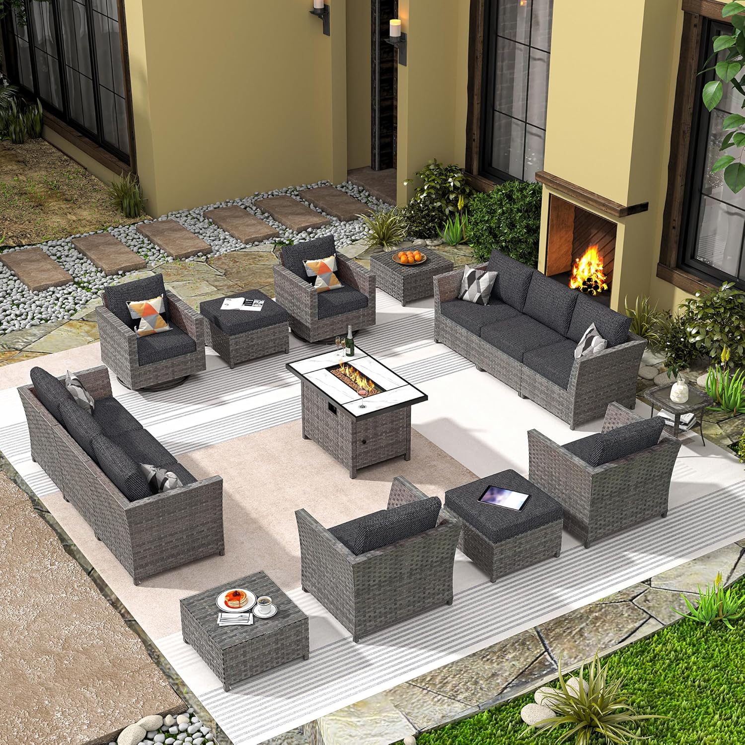 16 Pieces Patio Furniture Conversation Set with 42