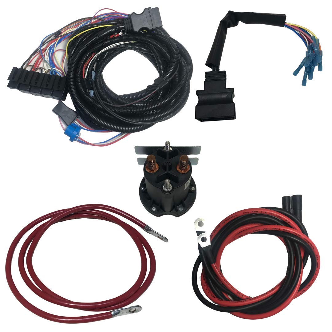 Snow Plow Kit MSC08001 Truck Side 13 Pin Harness 5 pin Relay MSC03465 72' Positive Battery Cable HYD01684 Power/Ground Cable 90