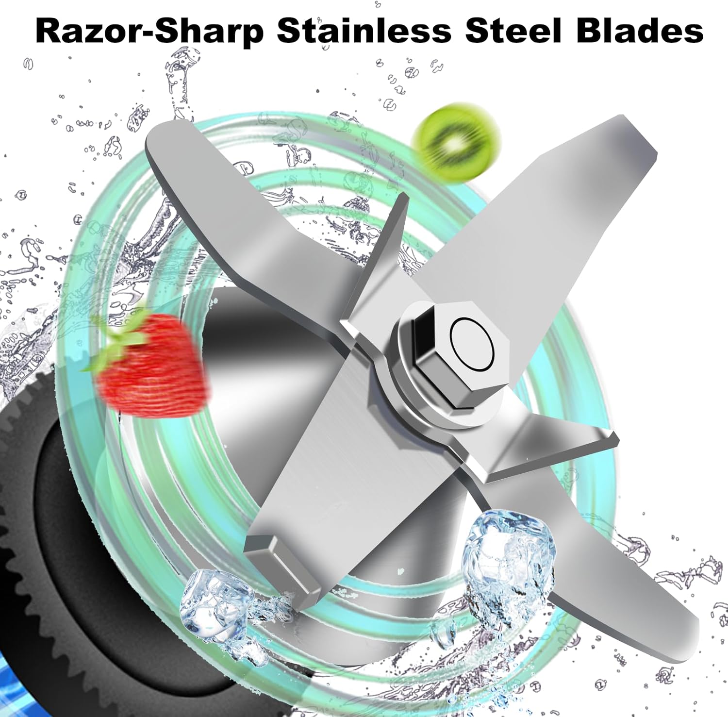 Commercial Blender for Smoothies With Quiet Shield, 2.5HP Motor, Stainless Steel Blade, 80oz Pitcher for Shakes, Smoothies, Ice Crushing, Frozen Drinks, 15 Speeds, Self-Cleaning, White