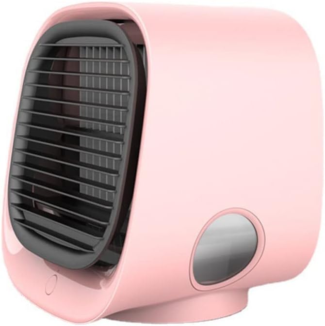 Portable Conditioner Small Personal Evaporative Air Cooler and Humidifier Fan Mini, Green (Color : Pink)