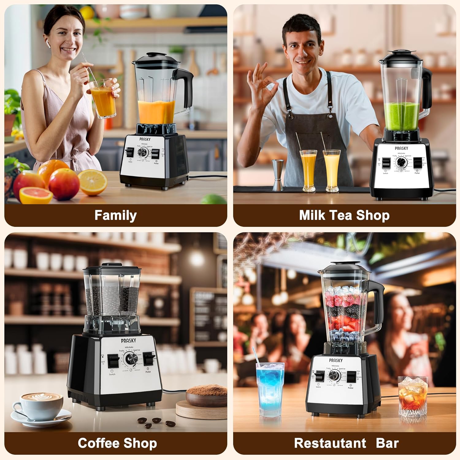 Countertop Blender, 70oz Capacity 1000W Motor 6 Speeds, 2 Container with 25oz To-go Cup, Blender for Fruits, Vegetables, Ice, Coffee Bean, Spices (White)