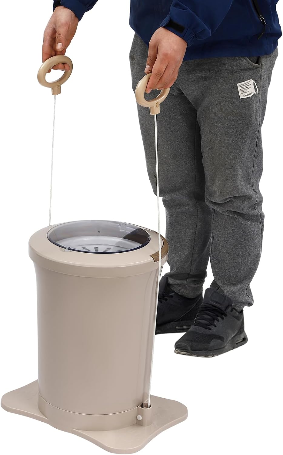 Manual Clothes Dehydrator Foot Pedal Laundry Dryer Compact Spin Dryer Non Electric Clothes Spinner Dryer 12L/ 3.17Gallon Large Capacity Foot Powered Dehydrator for Wet Clothes