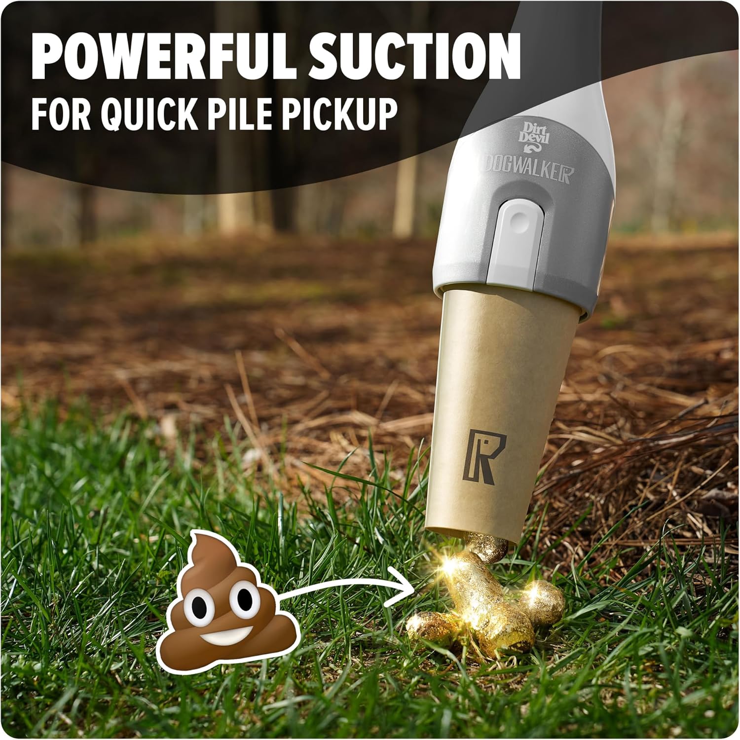 Dirt Devil Dogwalker Pet Waste Vacuum, Portable Handheld Vacuum, No-Contact Poop Scooper for Dogs, Ideal for Dogs up to 50 Pounds, Dog Poop Scooper for Yard Cleanup and Walks