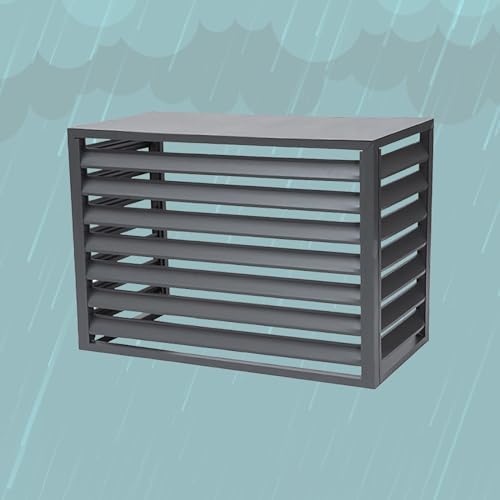 Outdoor Privacy Fence Screen Aluminum Air Conditioner Cover for Outside Units, Window Fence Trash Can Enclosure Flower Stand Decorative Air Conditioning Cover for Patio Lawn (Colo