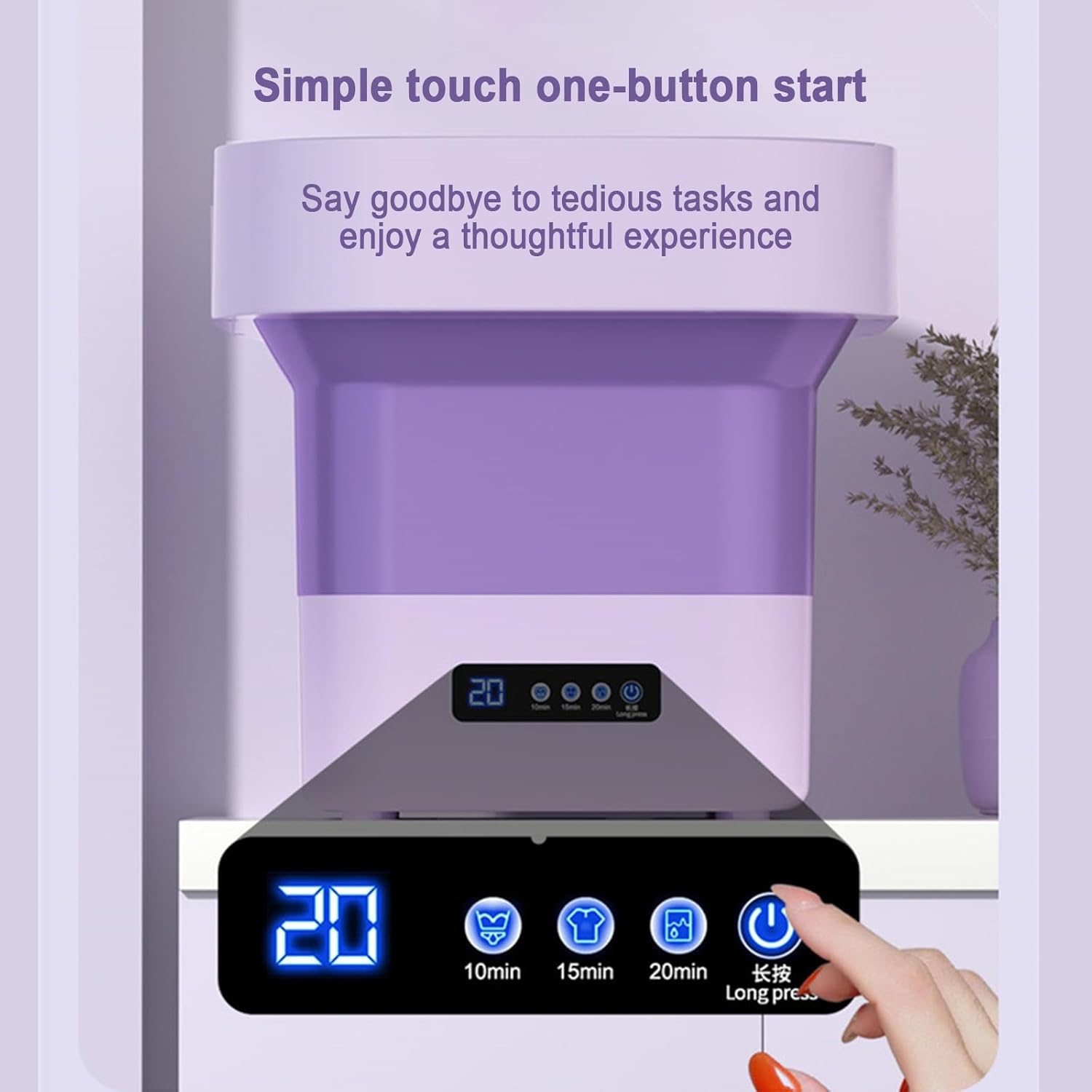 THAMBA Foldable Mini Washing Machine, Small Washing Machine for Underwear, Baby Clothes, or Small Items (Color : Pink)