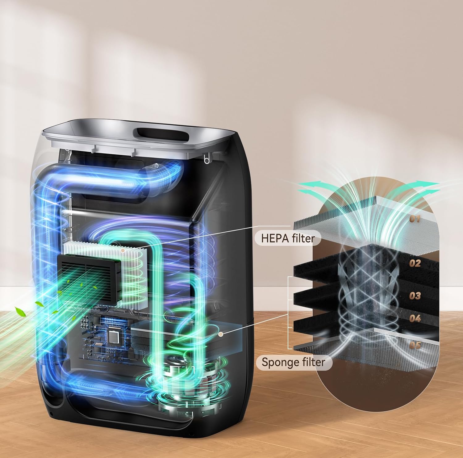 Pro Touchless Vacuum Automatic Dustpan - Ultra Fast & Powerful - Great for Sweeping Salon Pet Hair Food Dirt Kitchen, Canister Vacuum Cleaner Trash Can, Bagless, Auto Sensors, 1500 Watt (Silver Gray)