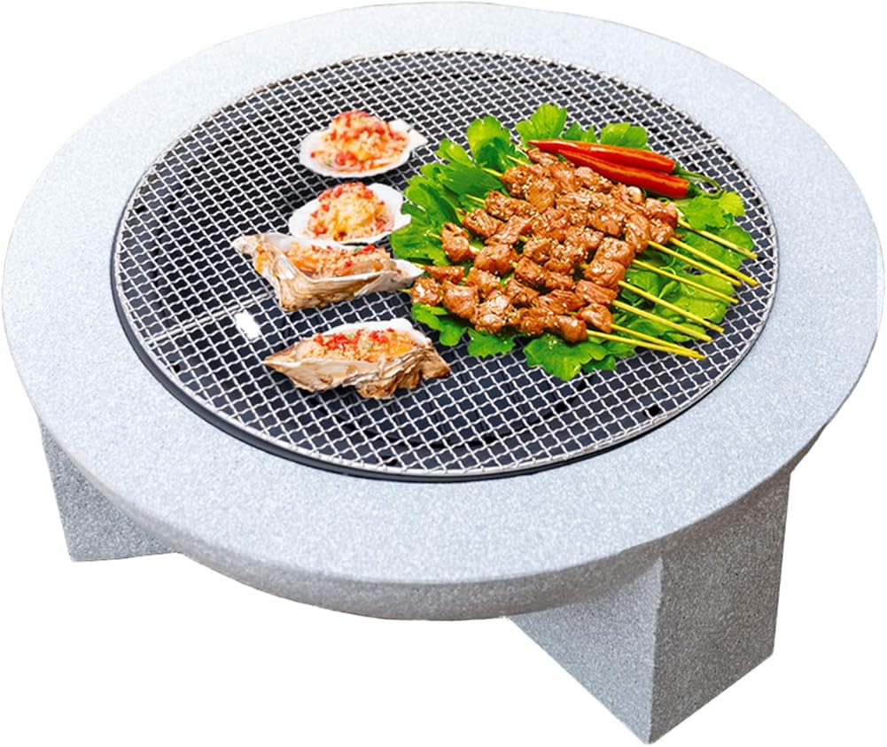 HWOEK Outdoor Garden fire Pit with mesh Cover Garden Patio Heater/BBQ/Ice Pit with Waterproof Cover with Stainless Steel Dense mesh Grill