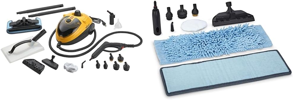 Wagner Spraytech 0282014 915e On-Demand Steam Cleaner & Wallpaper Removal & C900059.M Steam Machine Accessory Pack, 9 Piece,Blue, black, white