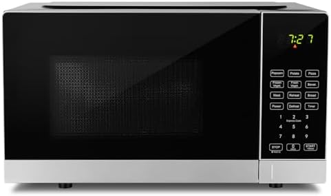 AMZCHEF Small Microwave Oven with 9 Auto Menus & Safety Lock, LED Lighting, 0.7 Cu Ft, 700W - Kitchen Appliances Easy Clean,Quick Cooking For Family And Company Gatherings