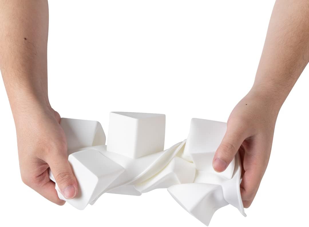 Pastry Tek 8 Cavities Square Cupcake Pans, 10 Oven-Ready Square Molds - Flexible, Freezable, White Silicone Petit Four Molds, Easy Release, For Baking - Restaurantware