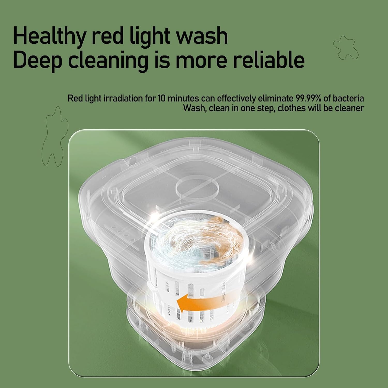 DELURA Portable Washing Machine-Foldable Mini Small Washer for Washing Underwear or Small Items, Suitable for Apartment, Laundry, Camping, RV, Travel (Color : A)