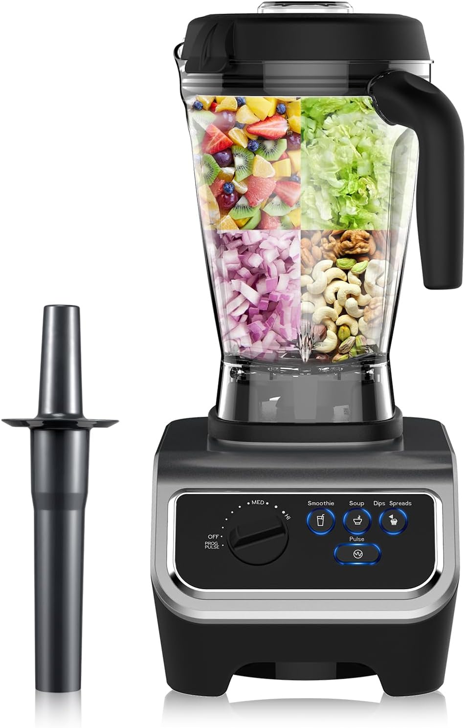 iCucina 1500w Blender for Kitchen with Pre-set Blending Programs, 64oz Heavy Duty Professional-Grade Blenders for Smoothies, Soups, Dips, Nut Butters, BPA-Free Tritan Jar
