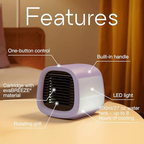 Evapolar Portable AC Unit- Small Personal Air Conditioners - Mini Evaporative Air Cooler for Desk and Camping - Swamp Cooler - Evachill, Lavanda