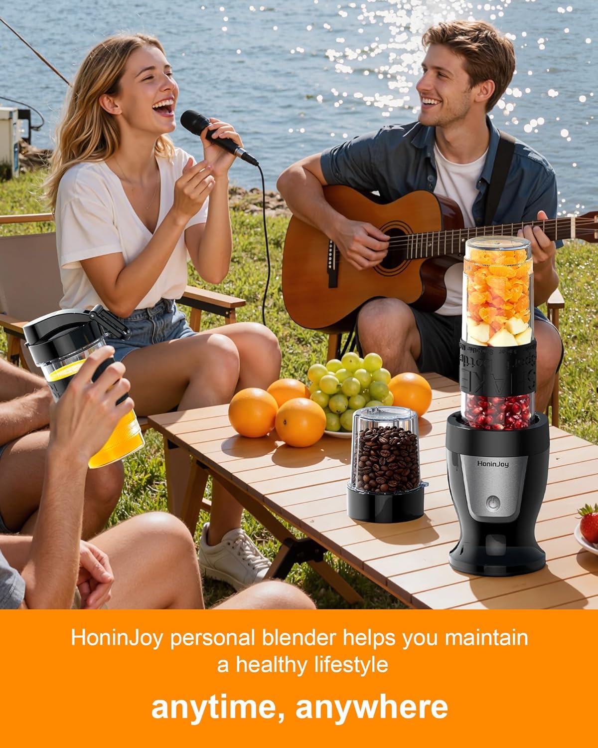 Smoothie Blender, 650W Personal Blenders for Shakes and Smoothies with Grinder Cup & 2 BPA-Free Portable Cups (20oz+14oz), Portable Blender for Juices, Smoothies Maker for Kitchen, Black