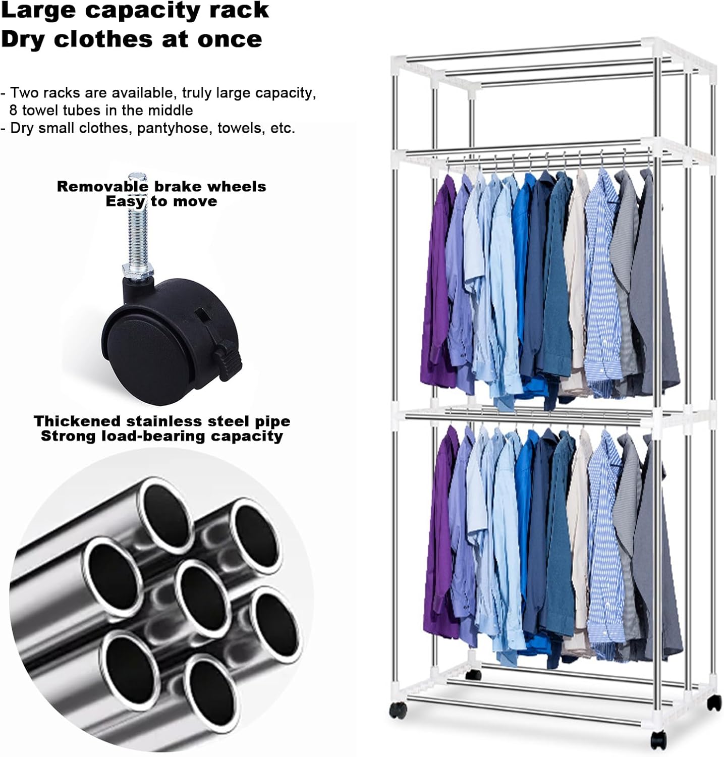 Heated Drying Rack,Electric Clothes Dryer with Remote Control and Timer, Indoor Foldable Electric Clothes Airer Drying Rack, Electric Clothes Drying for Apartments, Families, Dormitories