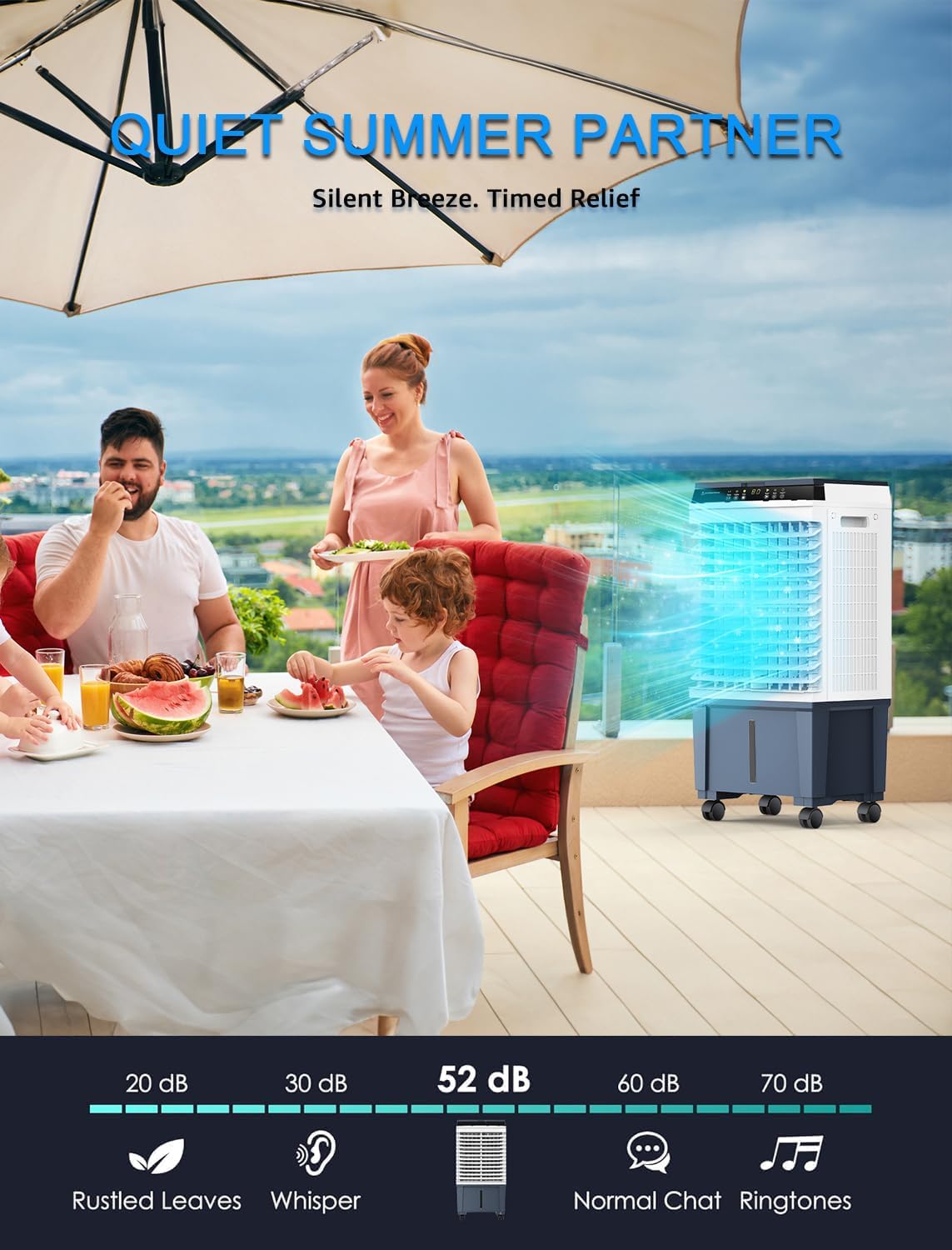 Air Choice Portable Evaporative Air Cooler, 1800 CFM Swamp Cooler with 6 Ice Box & 5.3 Gal Water Tank, 110° Swing, 3 Speeds, Upgraded Remote, 12H Timer, 3-in-1 Air Cooling Fan for Outdoor Indoor, Gray