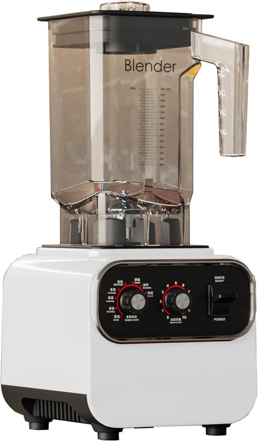 Professional Blender For Kitchen 10 Speed Mixer For Shakes And Smoothies, Nut Butters, Soups, Dips, Hummus, Milks Mixer Commercial 2L, (Color : White, Size : 220V)