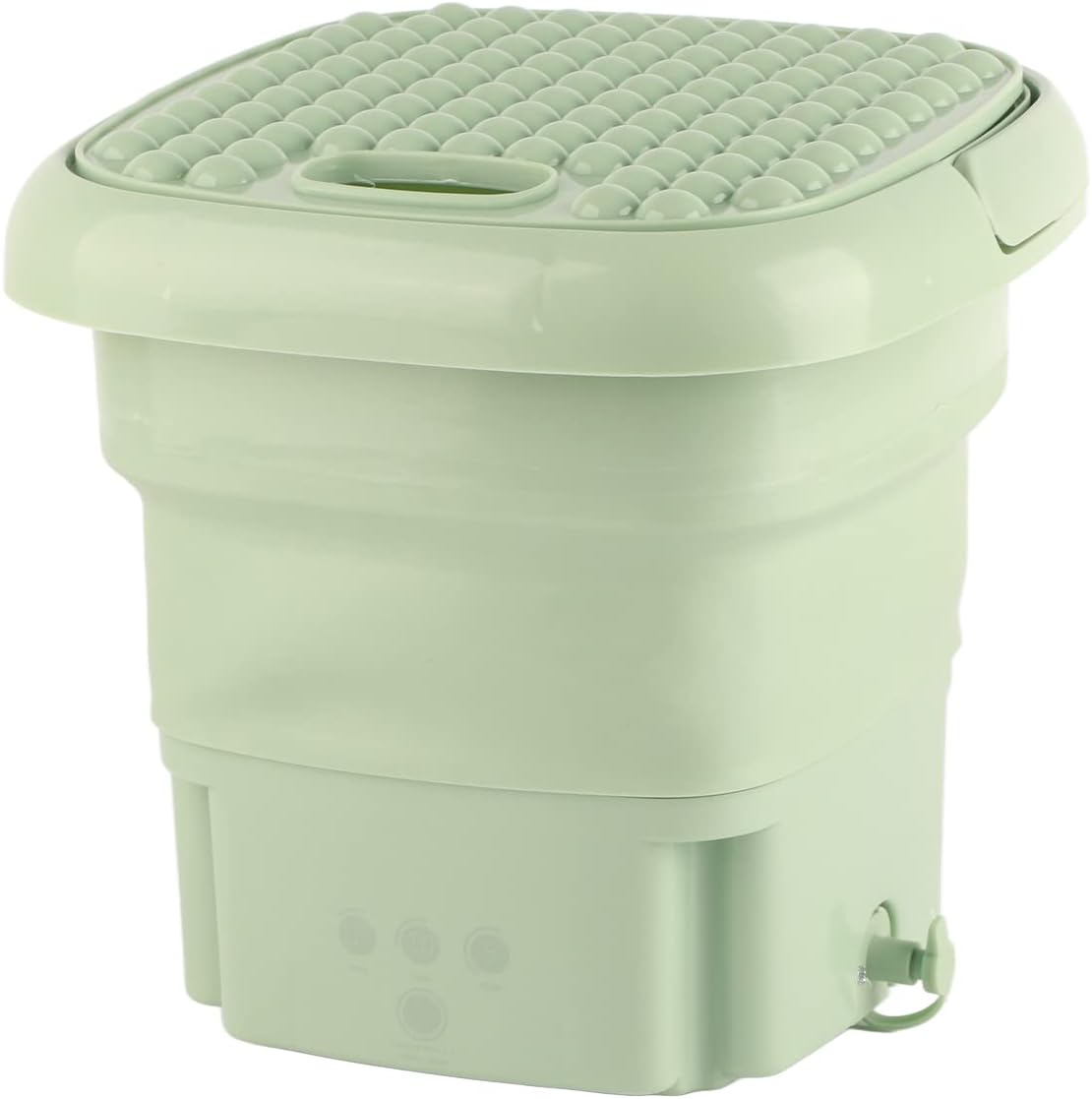 Portable Washing Machine, 11L Upgraded Capacity Foldable Washer with 3 Modes Mini Compact Washing Machines Deep Cleaning Underwear for RV Apartments Camping Dorm Hotels US Plug 110V-240V(Green)