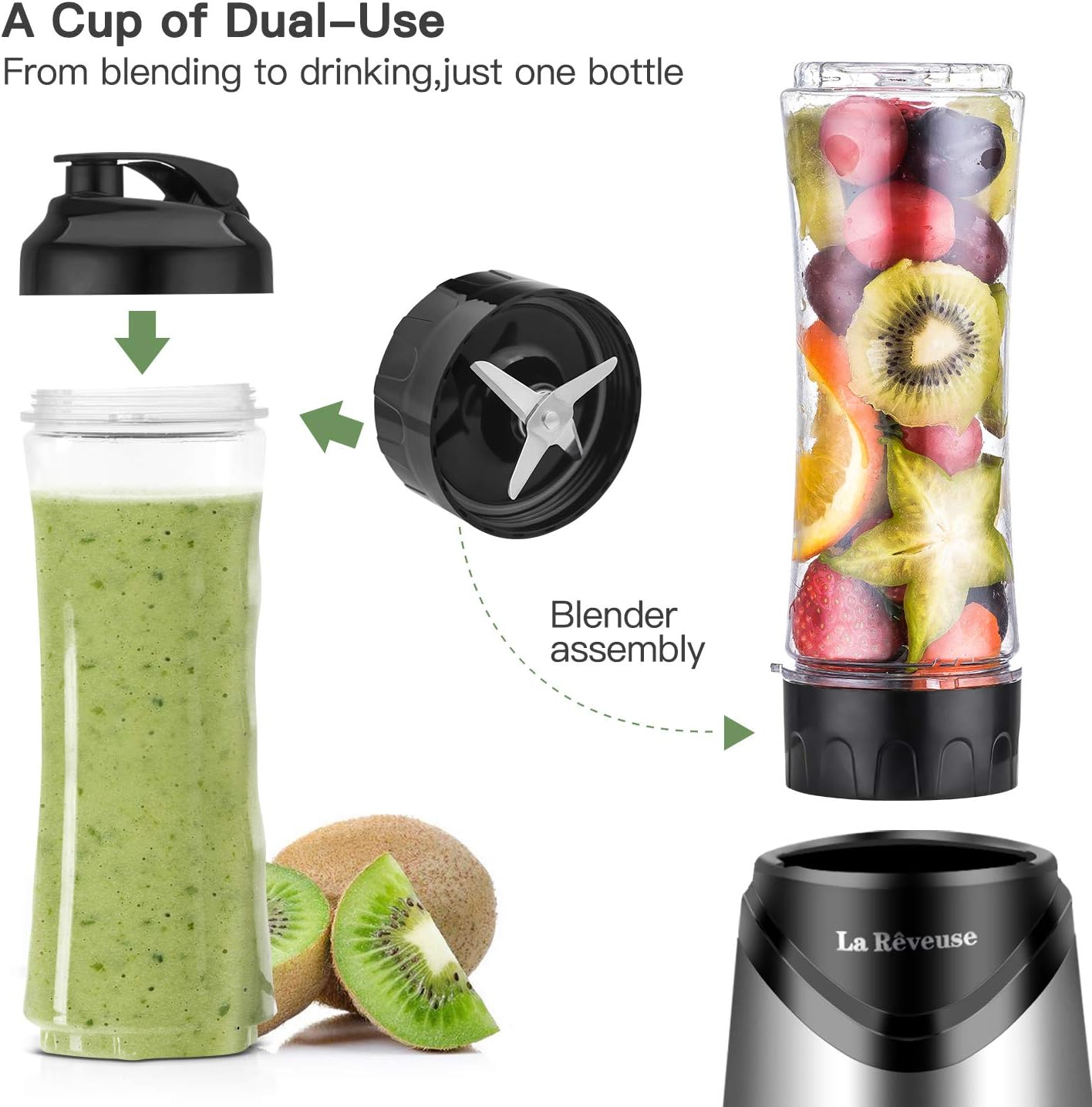 La Revese 1000W Smoothie Blender Pro + La Reveuse 300W Personal Size Blender