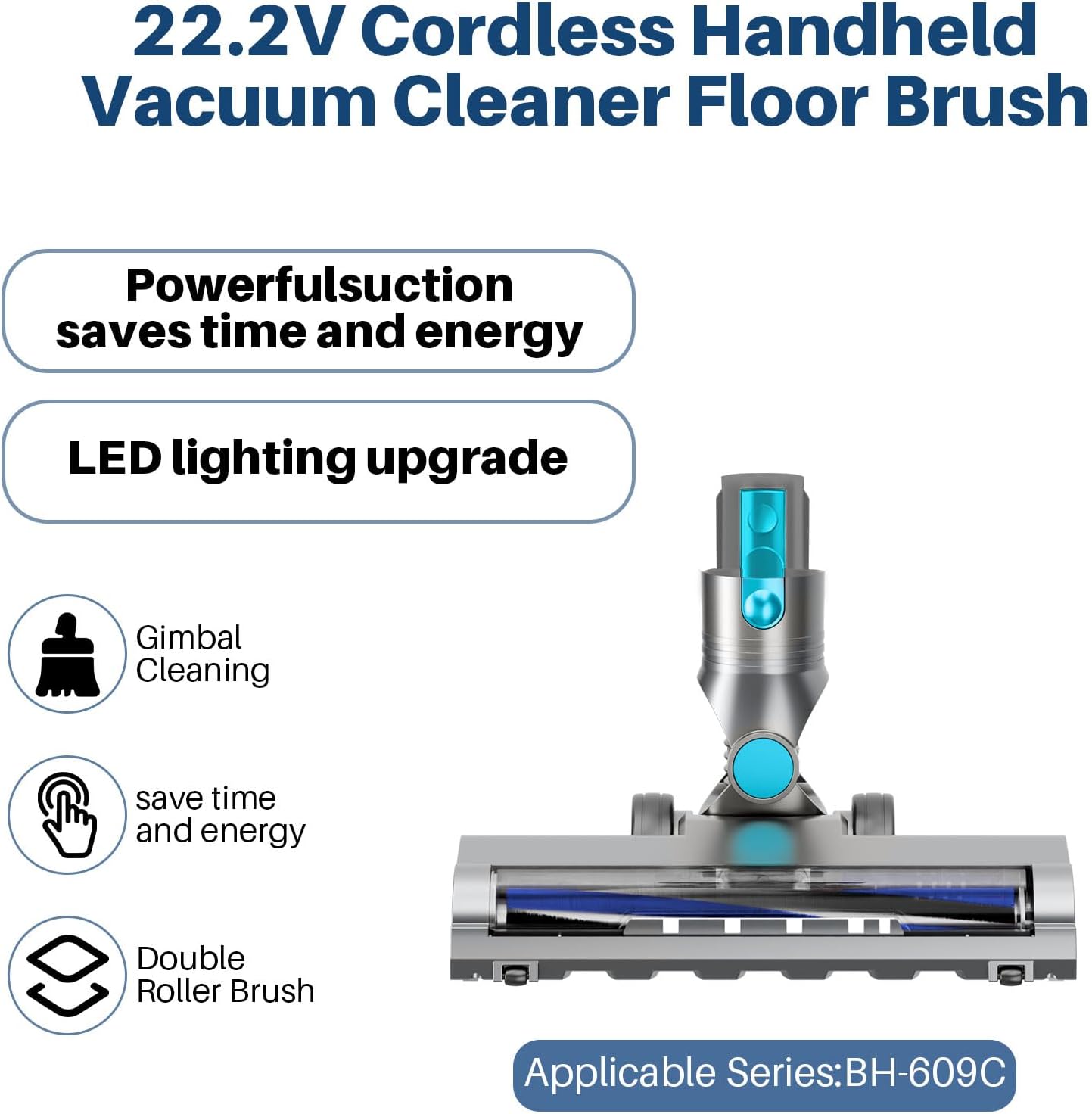 KIKETECH Cord Vacuum Cleaner Electric Brush, Blue