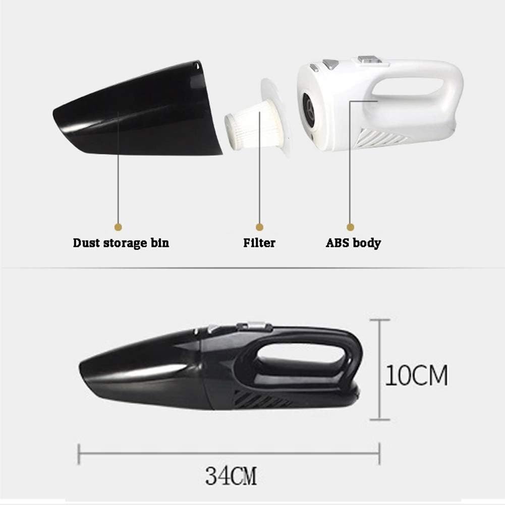 Handheld Vacuum Cleaner, 120W Rechargeable Wet and Dry Vacuum Cleaner, Portable Handheld vaccum Cordless with 3500Pa Powerful Suction, for Car, Pet Hair, Dust, Home,Whit
