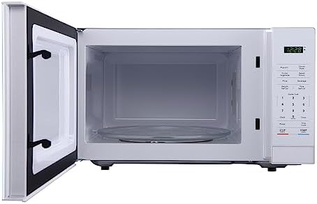 Magic Chef Compact Countertop Microwave Oven, 1,000 Watts, White, 1.1 Cu. Ft. - Digital Kitchen Appliance with One-Touch Cooking, Child Lock, Timer, Reheat, Defrost, and 10 Power Levels