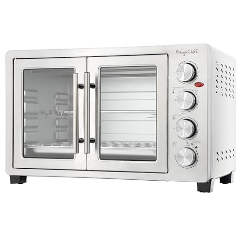 MegaChef 47 Quart Electric French Door Rotisserie Convection Counter Top Oven with Convection and Oven Lamp