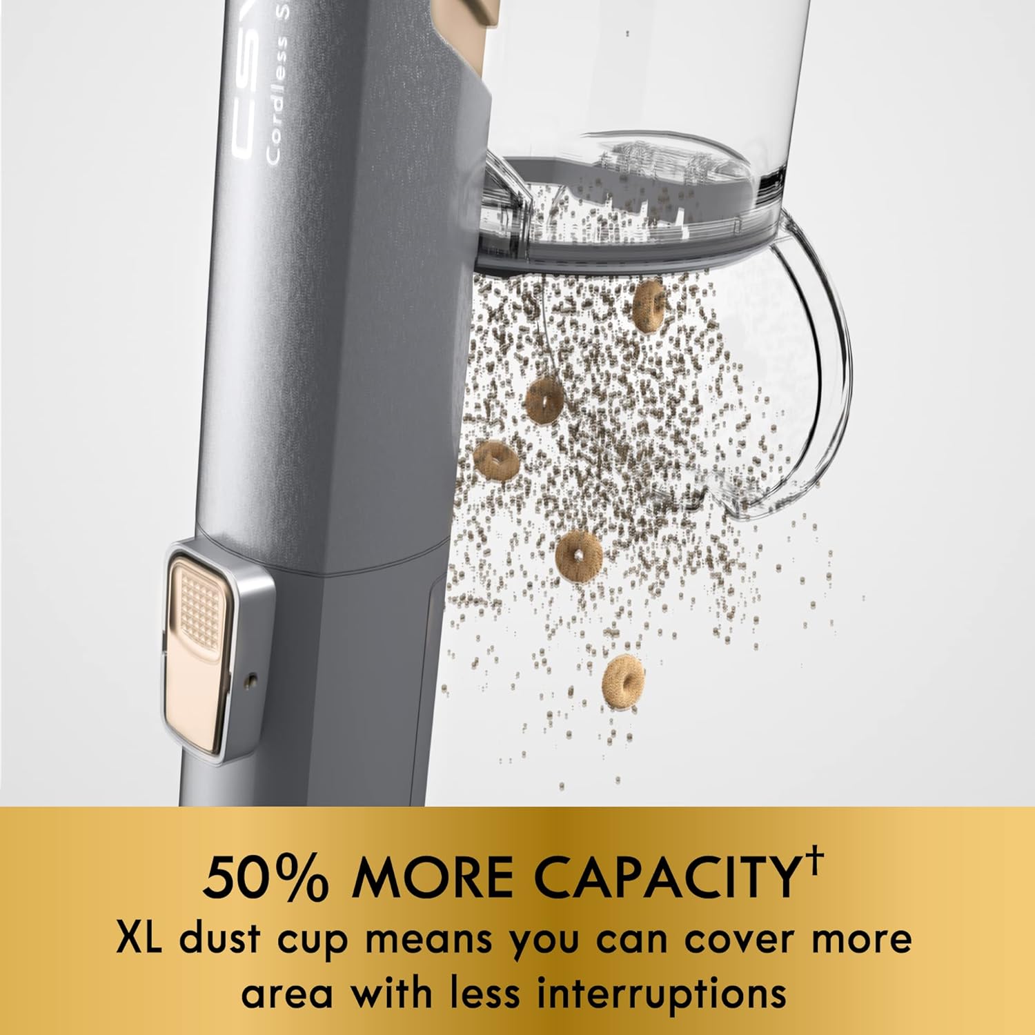 Kenmore DS4095 Brushless Cordless Stick Vacuum with EasyReach Wand, Lightweight Cleaner 2-Speed Power Control, LED Headlight, Converts to Handheld for Hardwood Floors, Carpet & Pet Hair,Gold