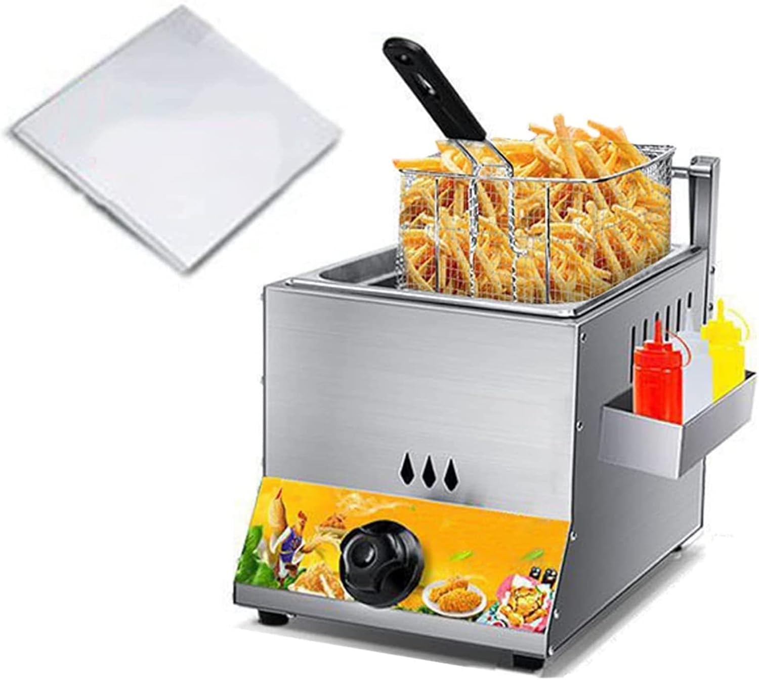 6L Commercial Deep Fryer Stainless Steel Countertop Fryers With Baskets French Fry Restaurant Kitchen Equipment For Fries Turkey, Commercial And Home Use