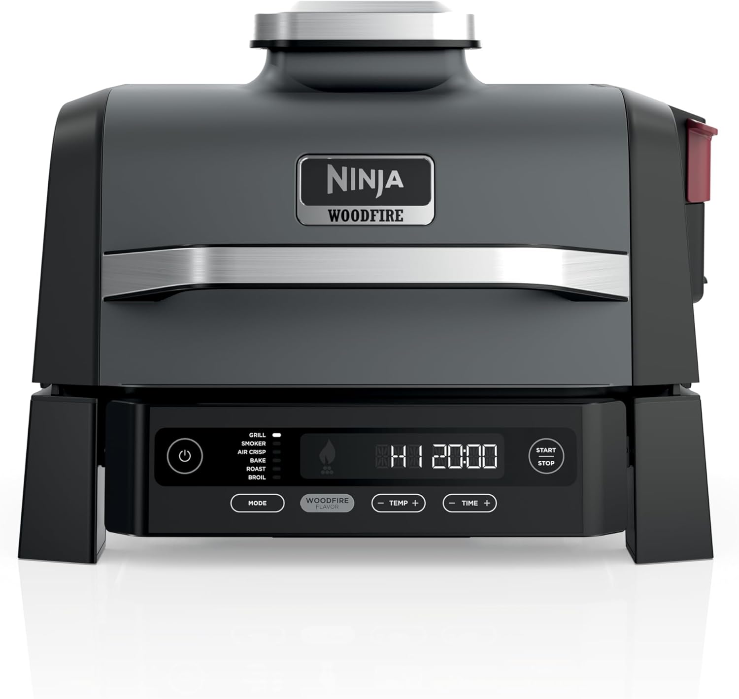 Ninja Woodfire Outdoor Grill & Smoker, 6-in-1 Functionality, Grill, Smoke, Bake, Roast, Air Fry, Broil, Authentic Woodfire Flavors, Electric Heat, OG321