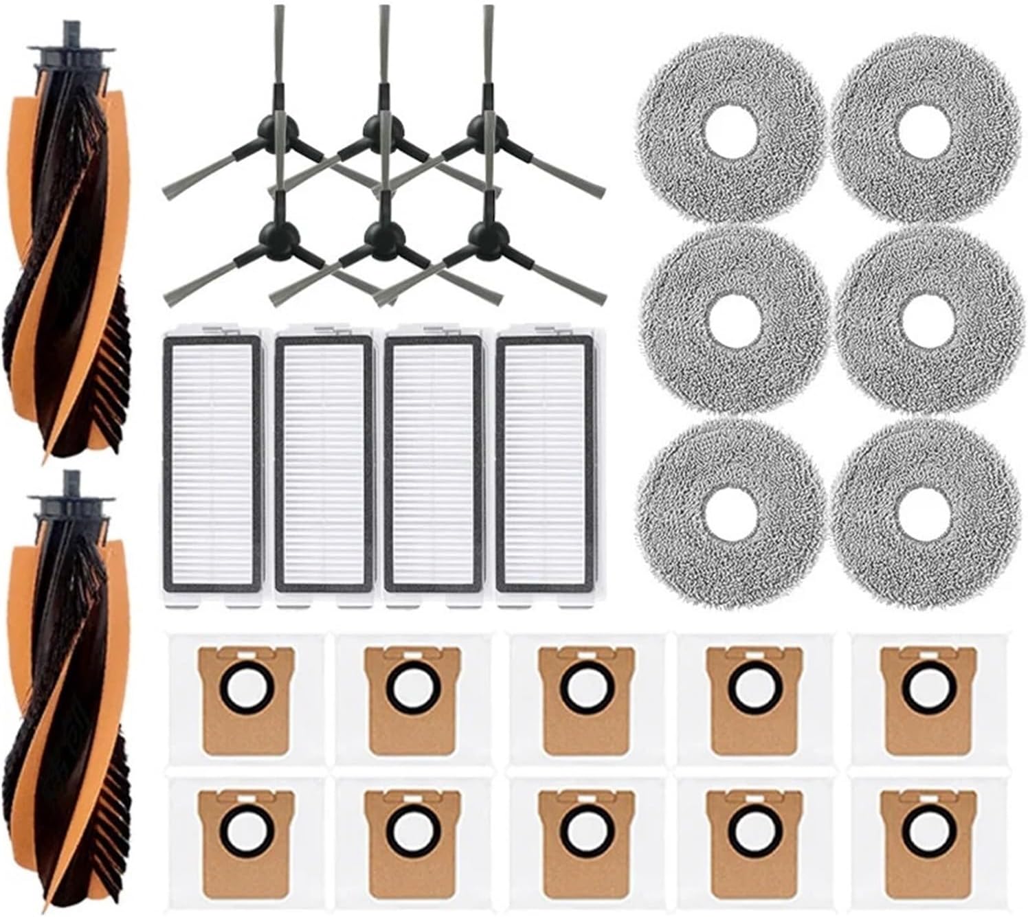 Vacuum Cleaner Accessories Compatible for JONR P20 PRO / T5 Pro Robot Vacuum Cleaner Accessories Main Side Brush Hepa Filter Mop Cloth Replacement(Purple)