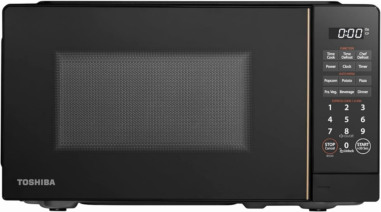 Compact 0.7 Cu Ft Microwave Oven with 11 Power Levels, Eco Mode, and Fast Defrost Function - 700W, Black