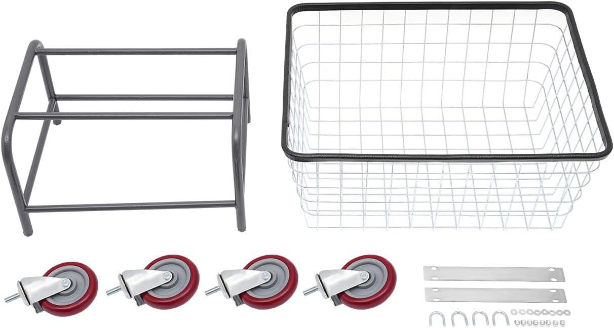 Heavy Duty Steel Wire Laundry Cart with Wheels, Rolling Laundry Basket Galvanized Frame & 4 Casters, Industrial Bumper for Homes, Hotels, Bathrooms, and Commercial Laundries