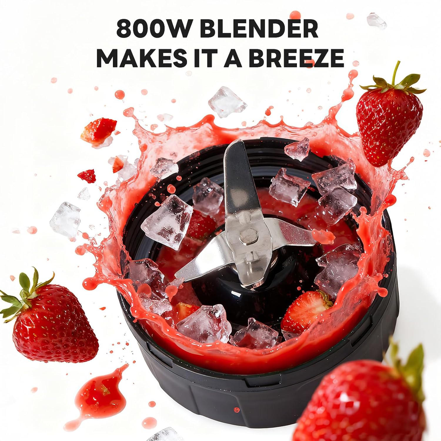 OLIXIS Smoothie Blender, Personal Blenders for Kitchen with 17 24 34 oz BPA-Free Portable Cups, Mini Smoothie Maker for Shakes, Sauces, Juice and Ice Crushing, Silver