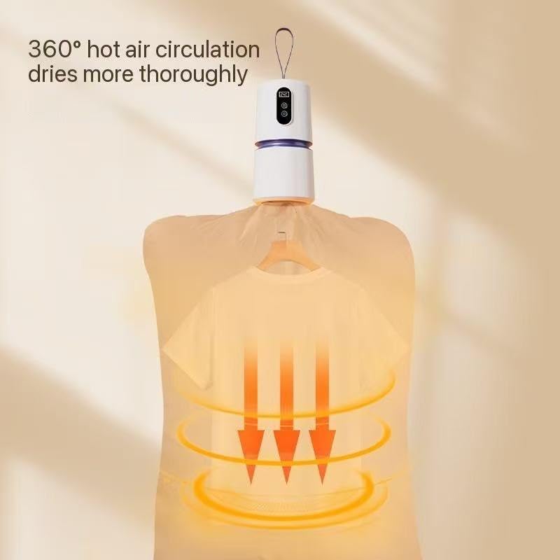 Premium 1000W High-Speed Portable Clothes Dryer - Mini Dryer for Apartment, Travel & RV, Ideal for Light Clothes/Underwear with Dry Bag & Hook, Perfect for Travelers