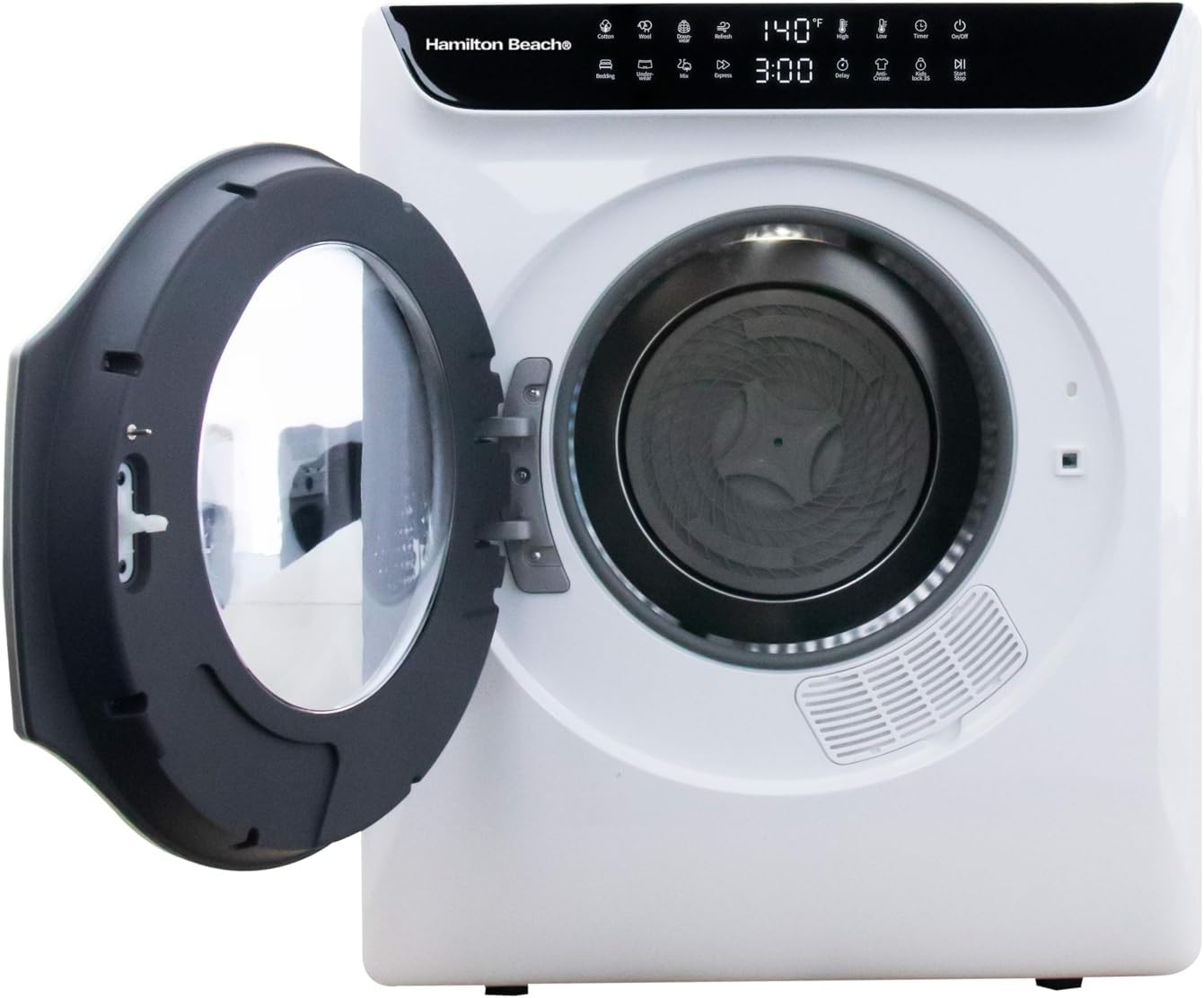 HAMILTON BEACH Electric Compact Portable TOUCHSCREEN Laundry Dryer, White