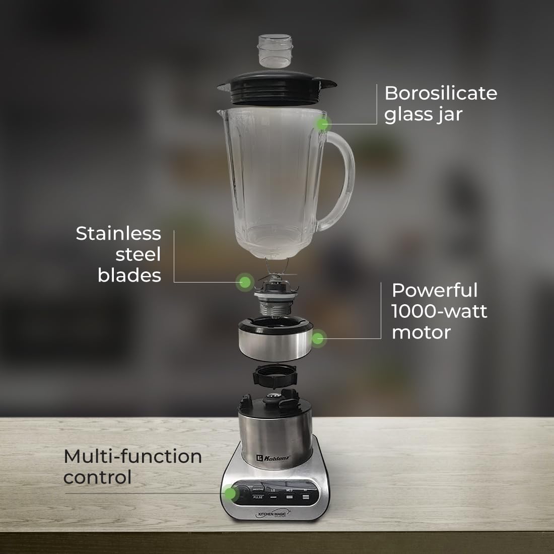 Koblenz Kitchen Magic Collection 1.75-Liter LKM-9510 RVI Professional Blender, One Size, Silver