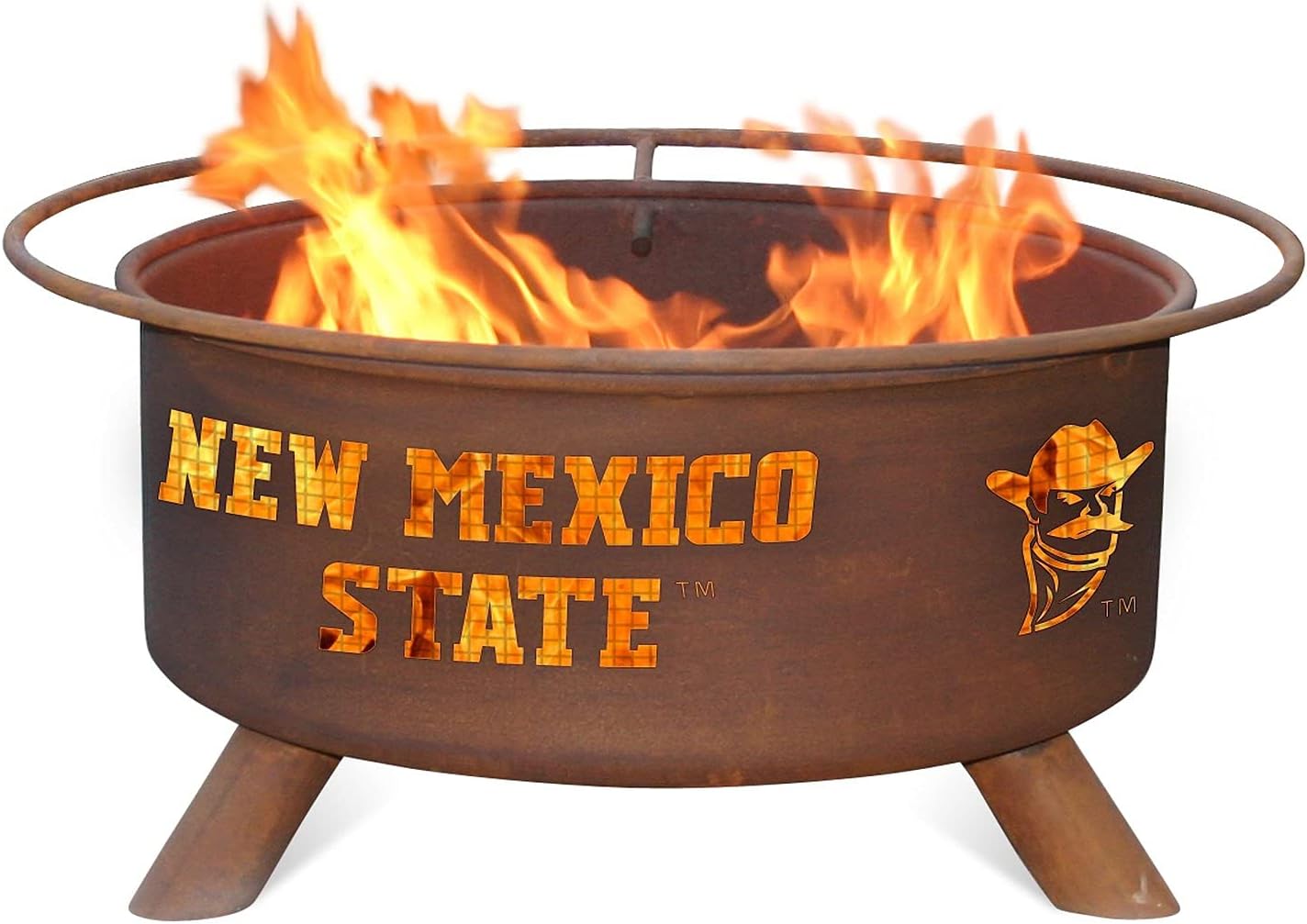 Patina Products F426 New Mexico State Steel Outdoor Fire Pit - 24 x 24 x 11 inch - Natural Rust Patina Finish