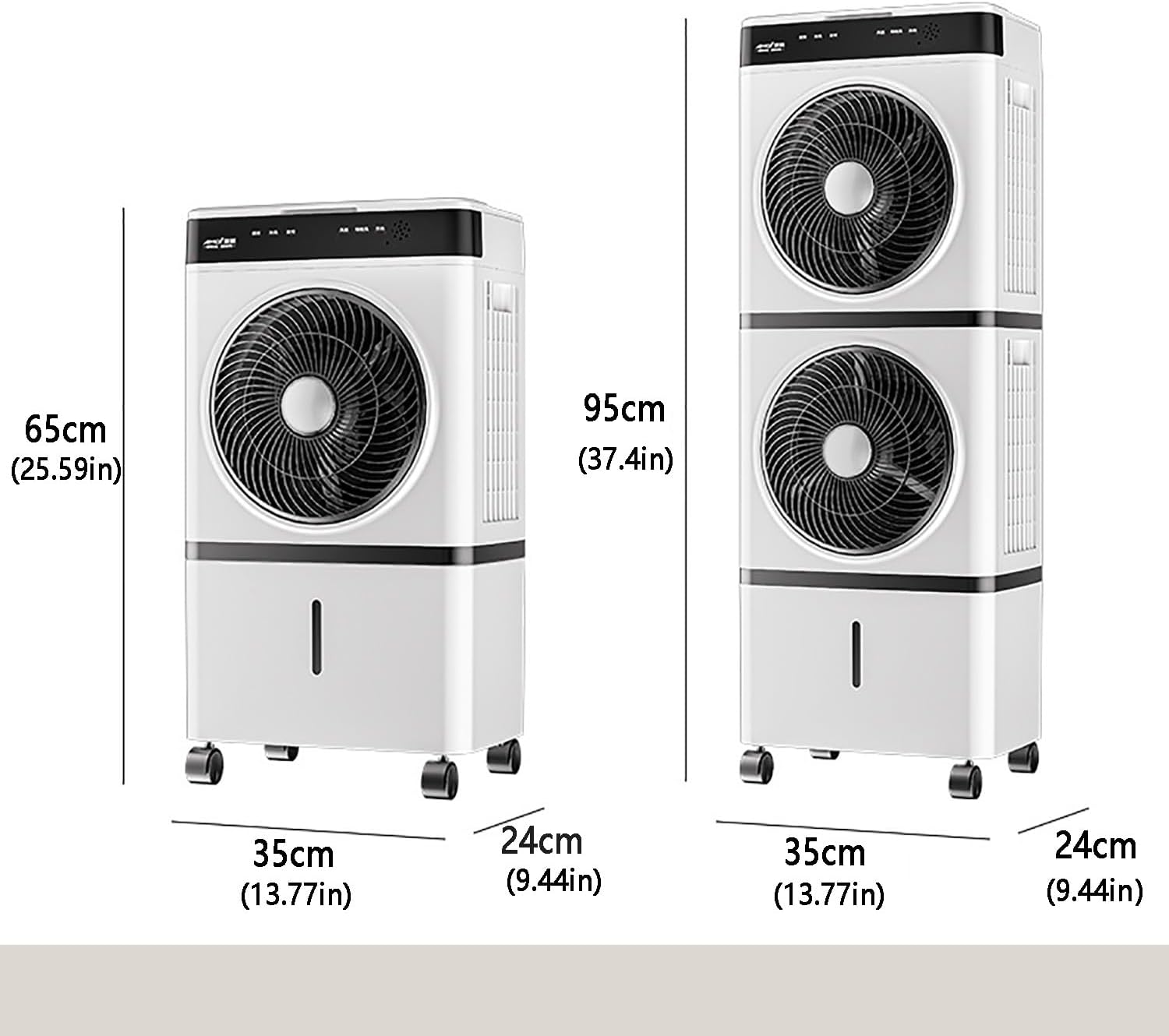 Mobile Air Conditioners, Portable Evaporative Air Cooler, Cooling Fan with Remote,12h Timer,14l Water Tank,3 Speeds, Personal Swamp Cooler for Room Office Garage Indoor Outdoor Use(95cm(37.4in))