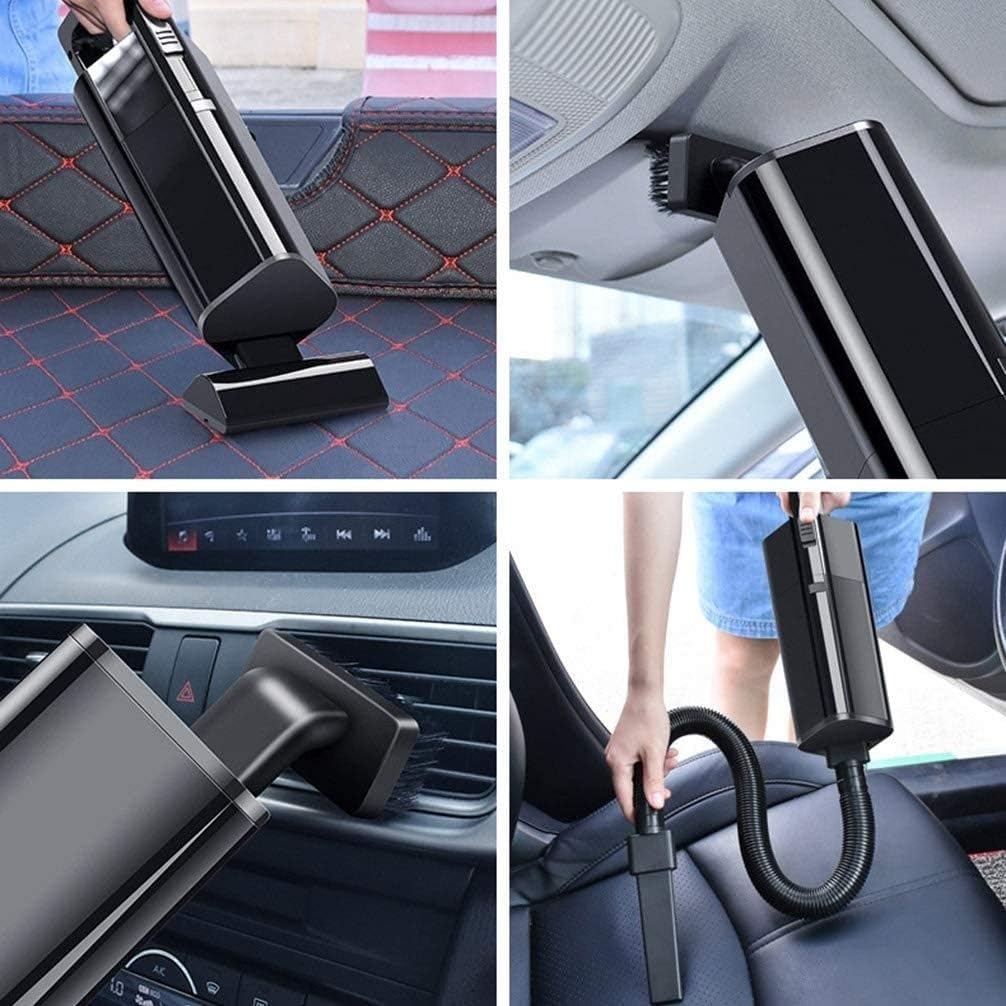 Car Portable Handheld Wireless Vacuum Cleaner with Suction Nozzle and Dust-Proof Car Vacuum Cleaner Super Suction High Power for Car Home Pet Hair Dust(Black)