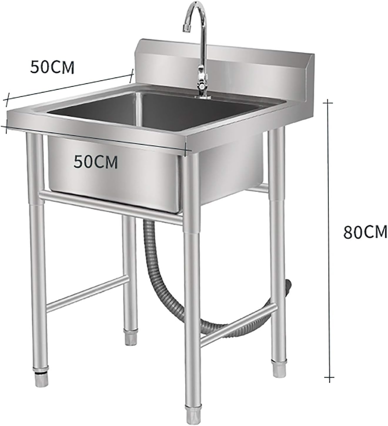 Commercial Kitchen Sink, Stainless Steel appliances with Faucet Kitchen Restaurant Dining Sink, Laundry Room Basement Garage