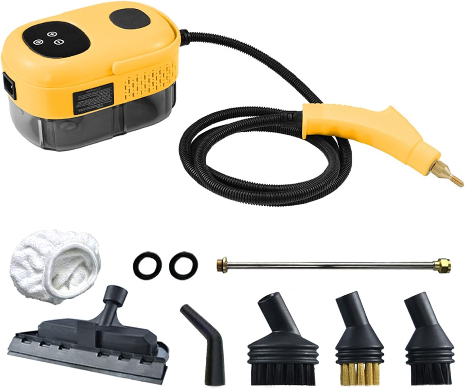 2500w Portable Steam Cleaner, High Pressure And High Temperature Steam Cleaning, 6 Temperature Settings, 1100ml Large Capacity Water Tank, Multifunctional Home Cleaning (Yellow)